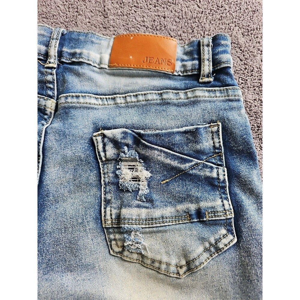 SHEIN Women's Size 6 Medium Cutoff Distressed Mid Rise Stretch Jean Shorts - Picture 4 of 7